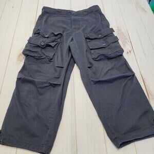 BDG black relaxed baggy cargo utility pants retro Y2k grunge large